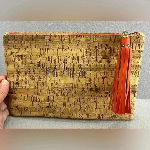 Mary Kay Cork Paradise Calling Zippered Tassel Makeup Bag - Picture 2 of 3